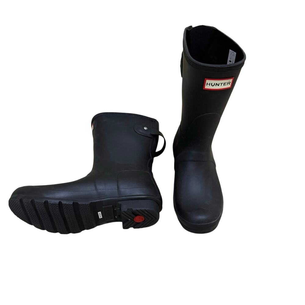 Hunter Original Back Adjustable Short Rain Boots Black Women’s Size 7
